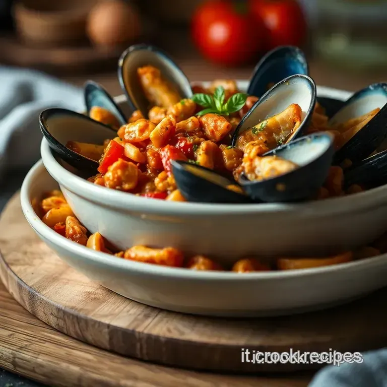 Cozze in Guazzetto Alla Sorrentina presentation