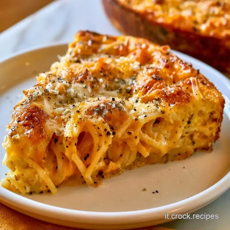 Una fetta triangolare con bordi croccanti e dorati, adagiata su ceramica bianca con un rametto di erba fresca.