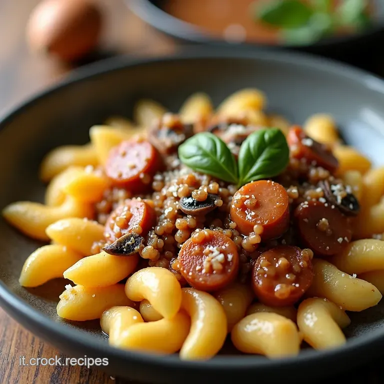 Gnocchetti di Semolino Nuvole dOro al Rag&ugrave; Bianco di Salsiccia e Funghi Porcini