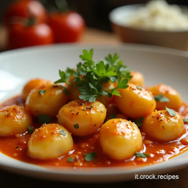 Gnocchi Di Zucca E Patata Dolce Coreani Vegani Con Salsa Gochujang Cremosa presentation