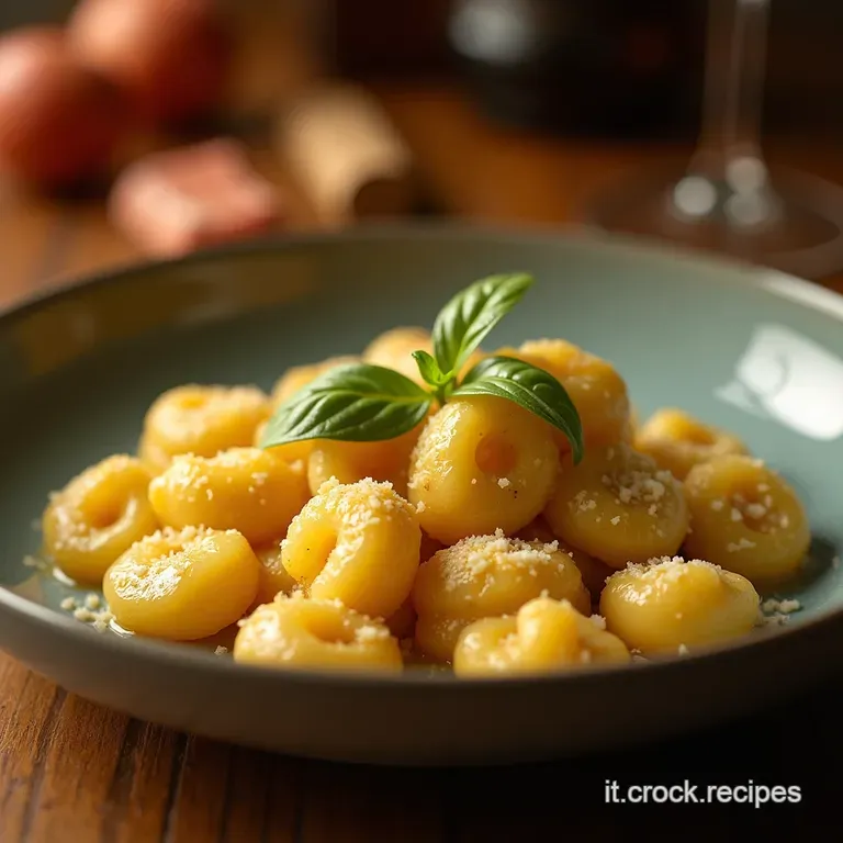 Gnocchi Fatti in Casa Al Cuore Di Parmigiano E Vellutata Di Aglio Arrosto presentation