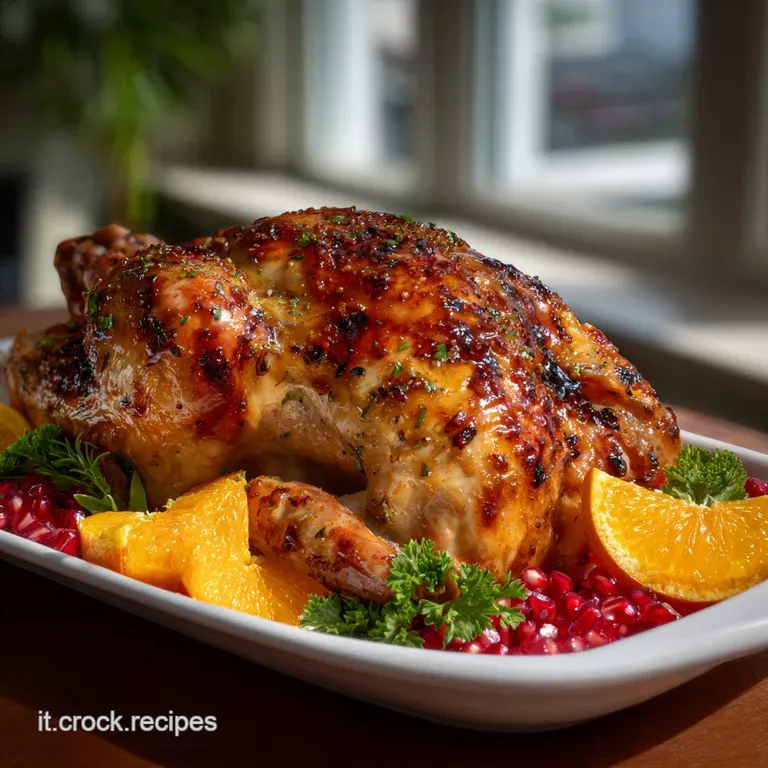 Tender, perfectly seared meat artfully arranged on a white plate, complemented by colorful roasted root vegetables and a d...