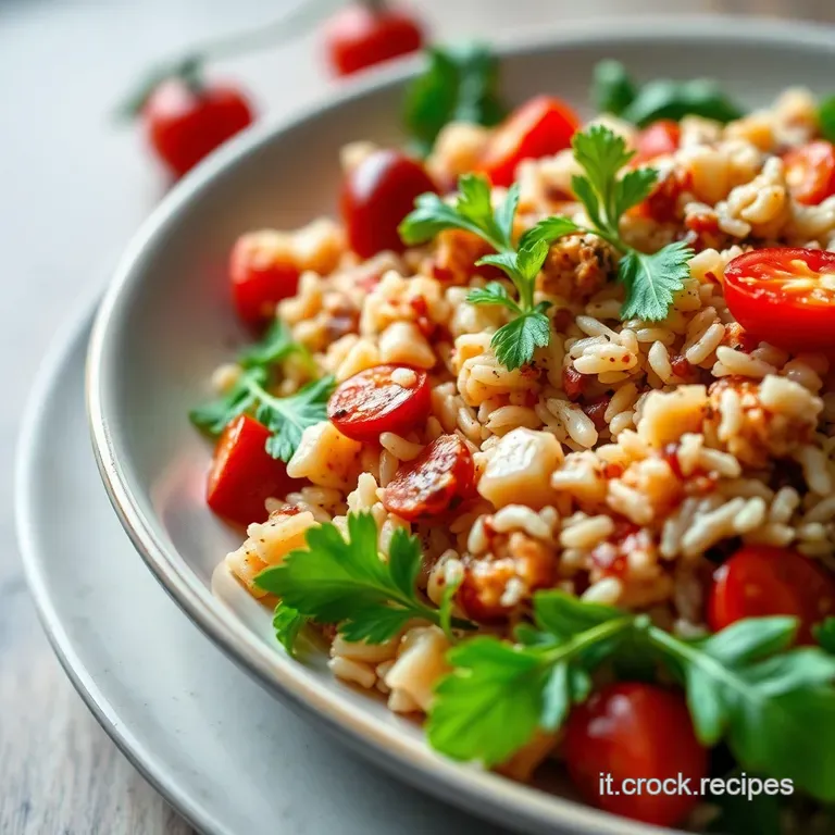 Insalata Di Riso Rosso Alla Greca presentation