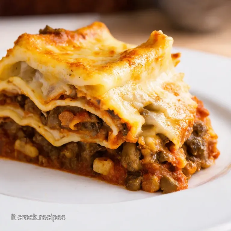 Lasagna Al Rag&ugrave; Bianca Con Funghi Porcini E Scamorza presentation