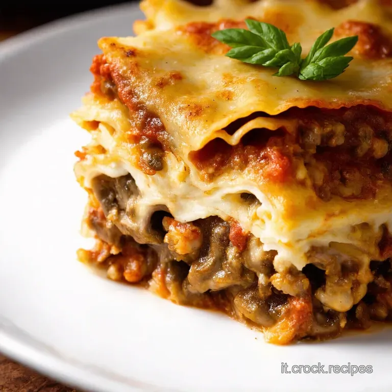 Lasagna al Rag&ugrave; Bianca con Funghi Porcini e Scamorza