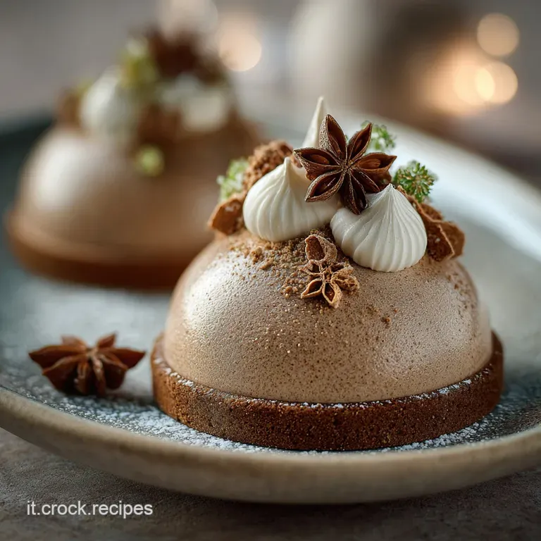 Gingerbread Latte Mousse Domes: Il Dessert Gourmet Per Le Feste presentation