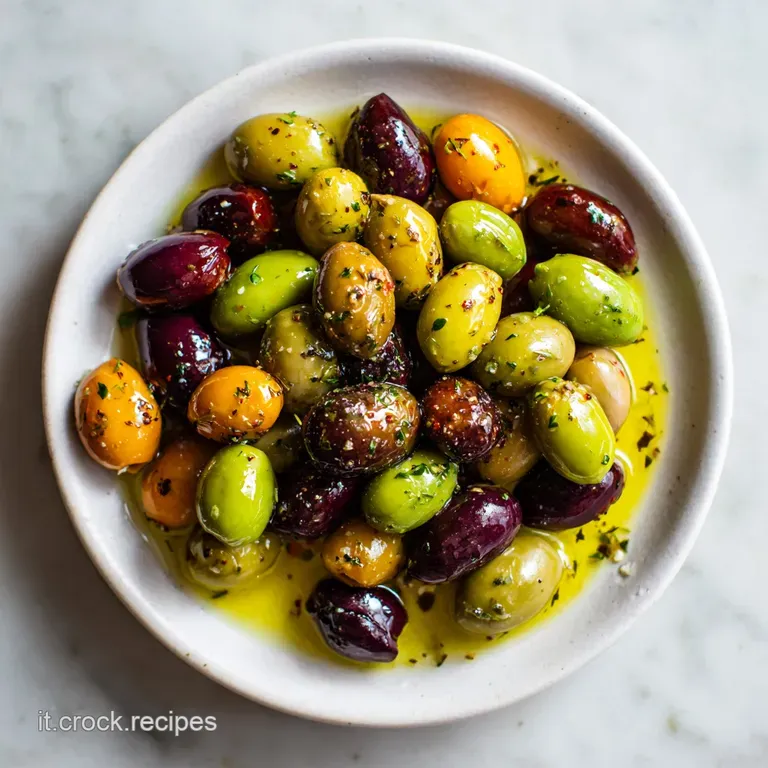 A rustic ceramic bowl overflowing with vibrant green olives, artfully arranged with a sprig of rosemary.