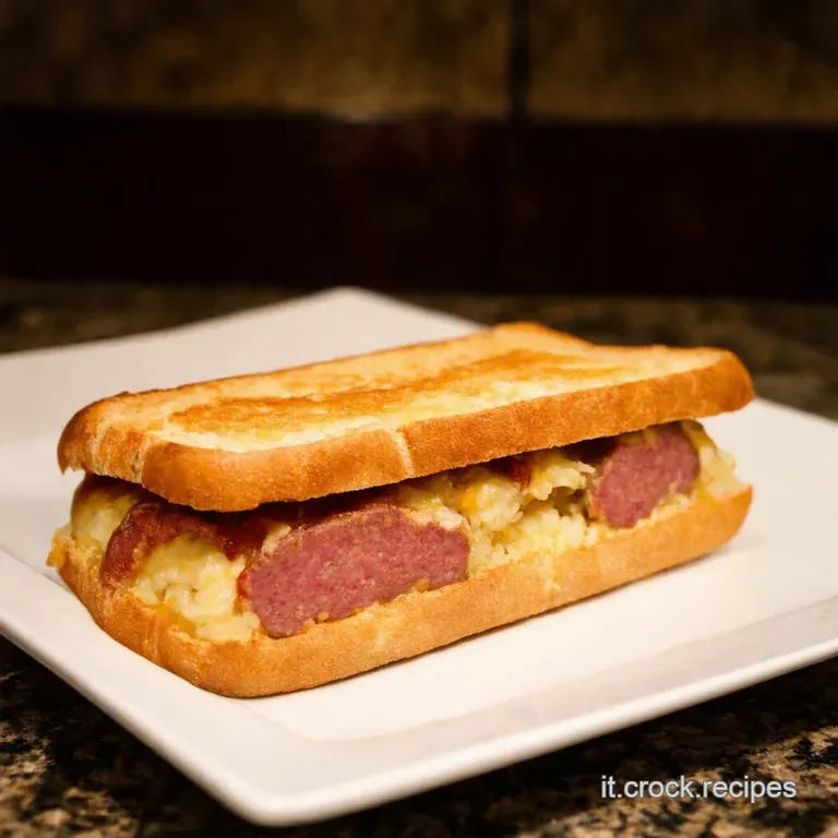 Panino Scozzese Con Square Sausage E Uovo presentation