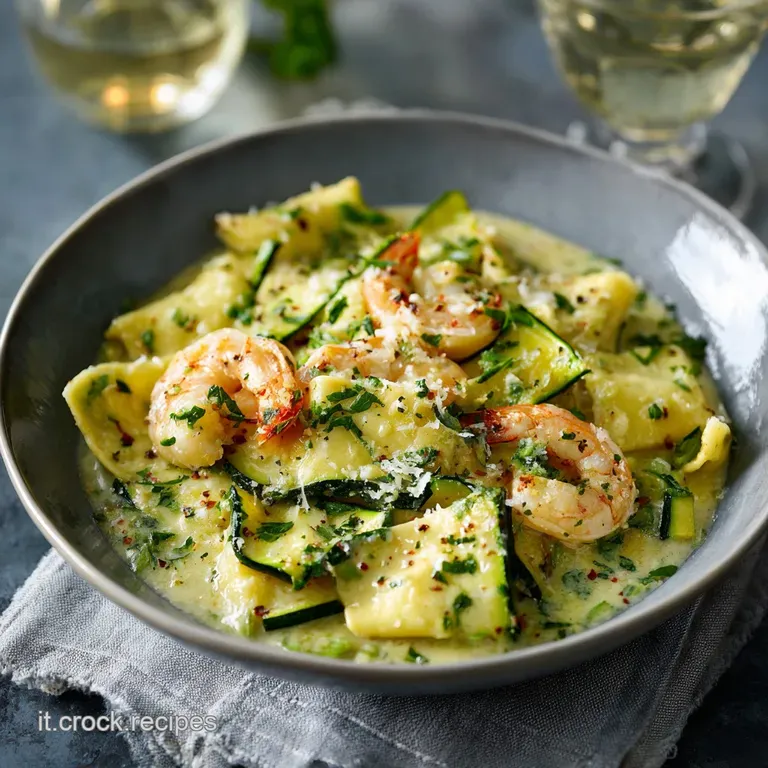 Pasta Zucchine E Gamberetti Cremosa La Ricetta Light E Veloce Senza Panna presentation