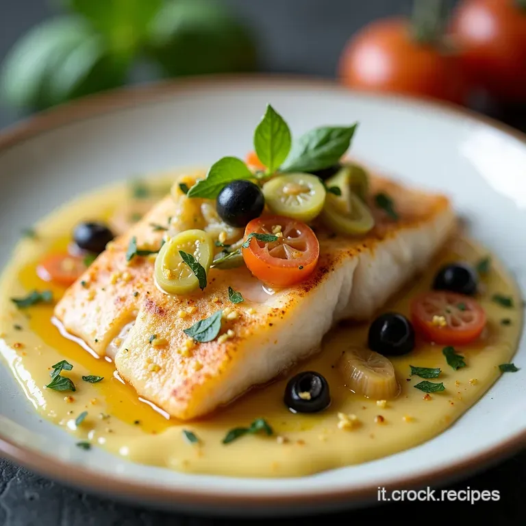 Pesce Persico al Limone con Capperi e Olive
