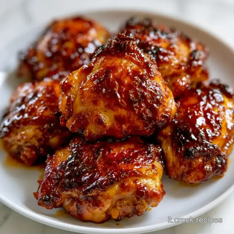 Filetto di pollo glassato e caramellato disposto con cura su un piatto ceramica, decorato con semi di sesamo tostati.