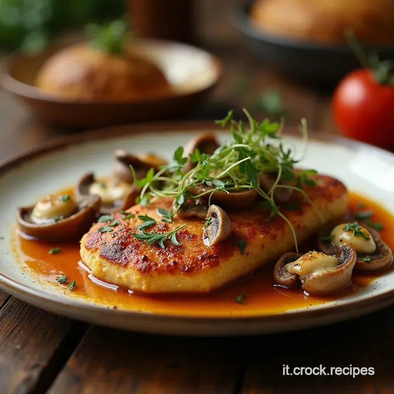 Portobello Cotoletta Funghi Giganti Panati E Cotti Al Forno Con Crosta Dorata presentation
