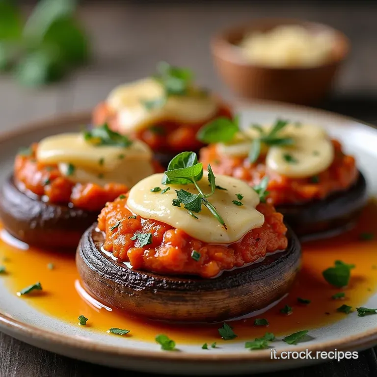 Giganti Ripieni Portobello Brasati al Profumo di Bosco Salsiccia e Parmigiano Reggiano