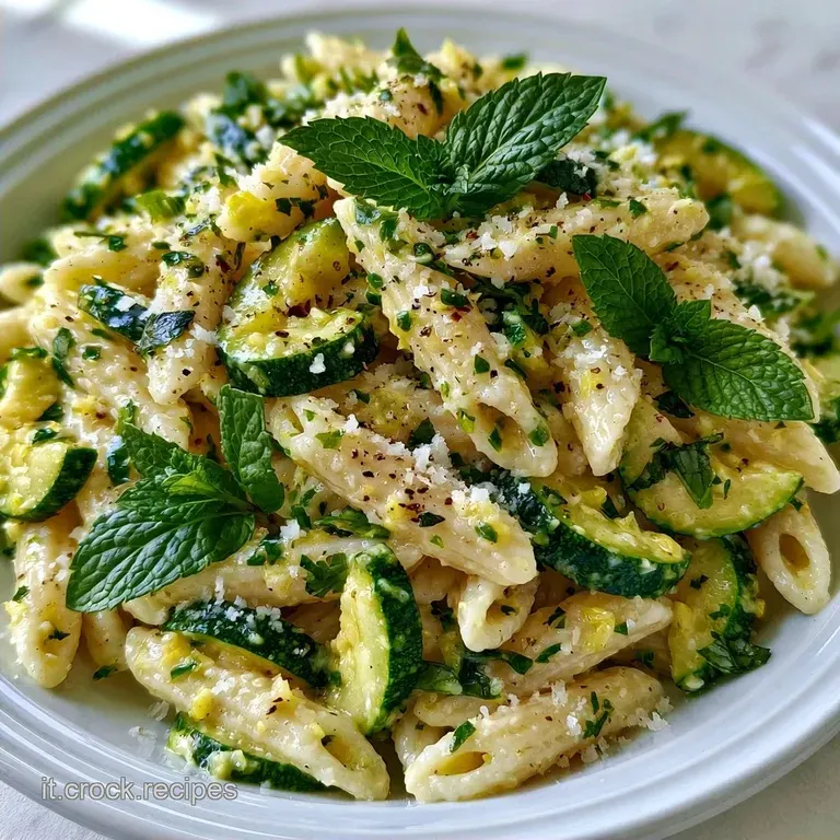Pasta Cremosa al Limone e Menta con Zucchine