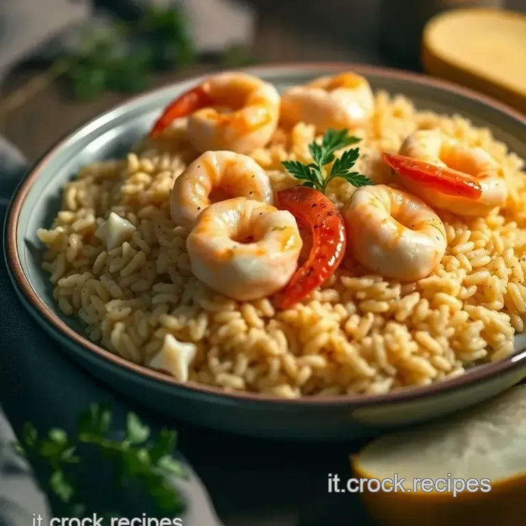 Riso Cremoso Ai Gamberi Con Patate Al Curry Dolce presentation