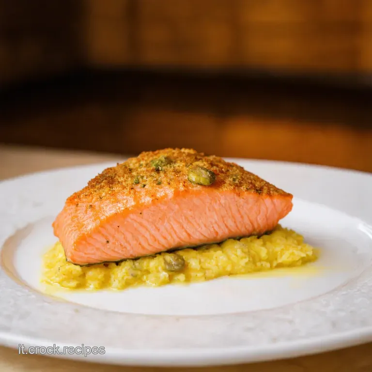 Salmone in Crosta Di Pistacchi presentation