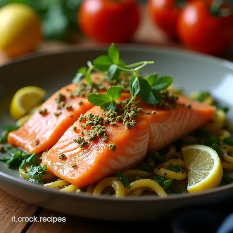 Salmone Croccante Al Pistacchio Su Letto Di Asparagi Eleganza Mediterranea in 30 Minuti presentation