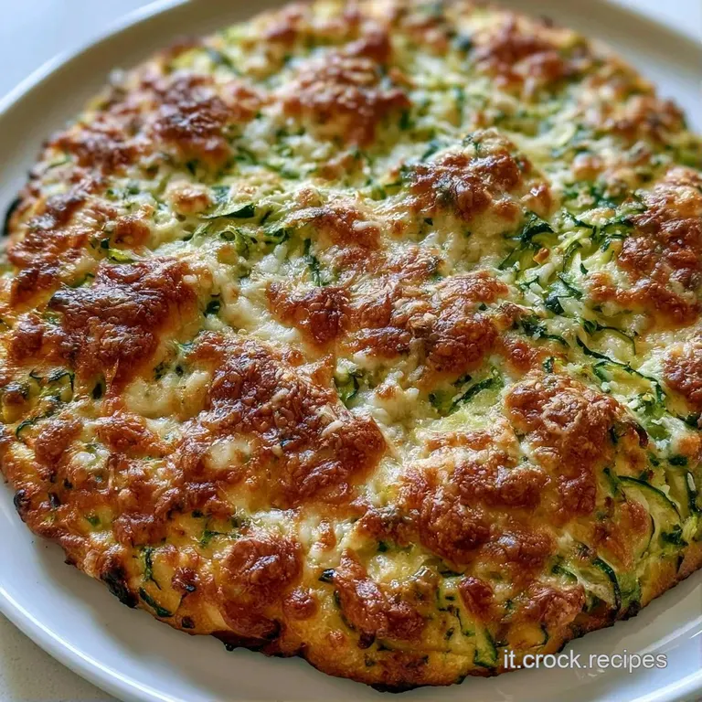 Una fetta quadrata di impasto soffice e croccante su un piatto bianco, guarnita con una foglia di basilico fresco verde.
