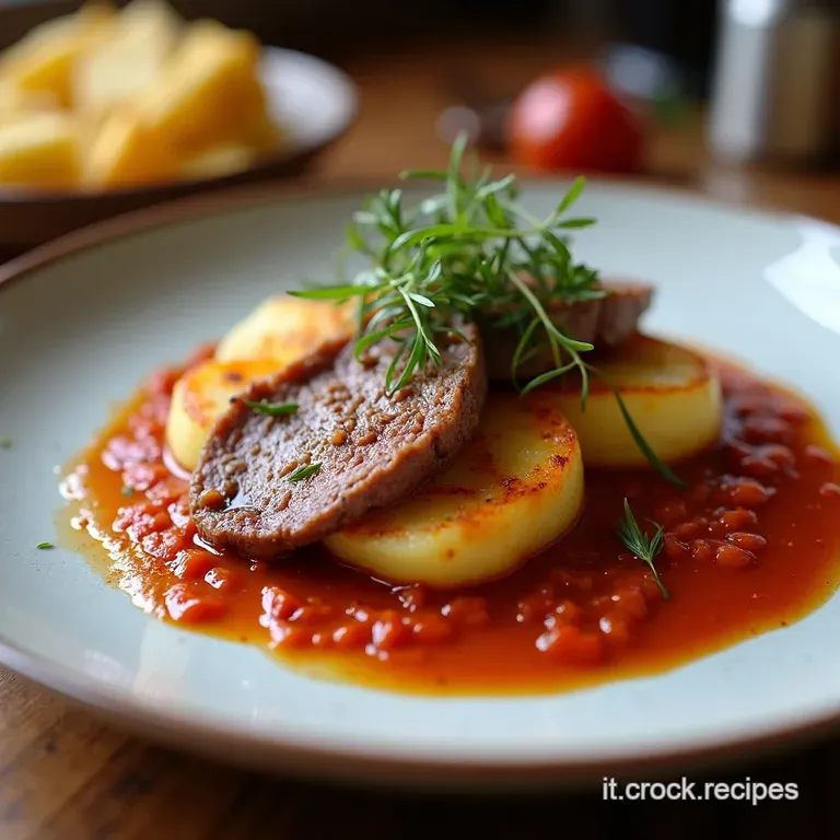 Spezzatino Di Manzo Classico Stufato Lento Con Patate Dorate Il Sapore Autentico Della Tradizione presentation