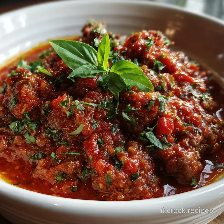 Elegant swirl of pasta topped with a deeply browned, slow-cooked meat sauce. Sprinkling of grated cheese and fresh basil g...