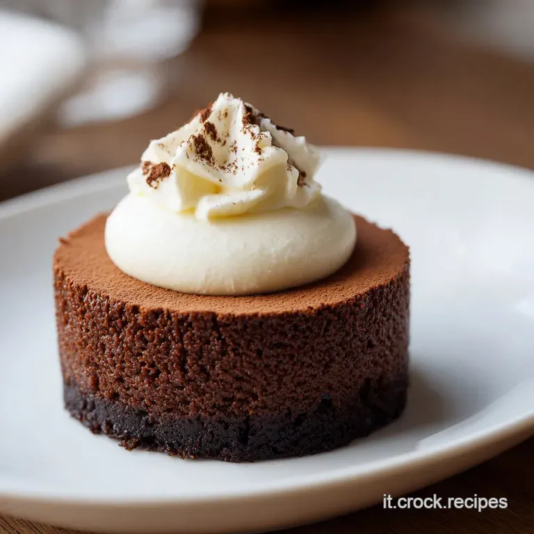 Fetta di dolce stratificato su piatto bianco, crema di mascarpone soffice e base croccante di biscotti al caff&egrave;.