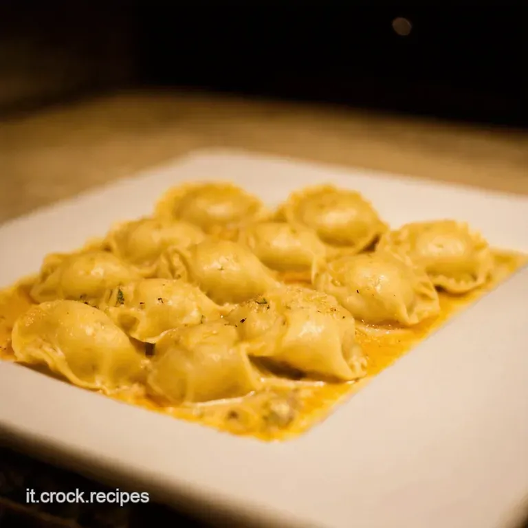 Tortelloni Ricotta E Spinaci in Crosta Di Sfoglia Dorata presentation