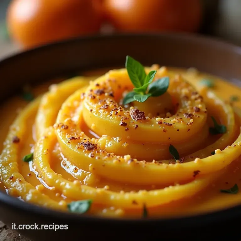 Oro Dautunno Vellutata Morbida Di Zucca Delicata E Semolino Integrale presentation