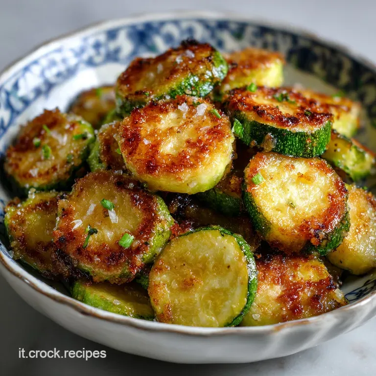 A rustic plate of vibrant zucchini, tender and lightly browned, a sprinkle of herbs adds a fresh, inviting touch of green.